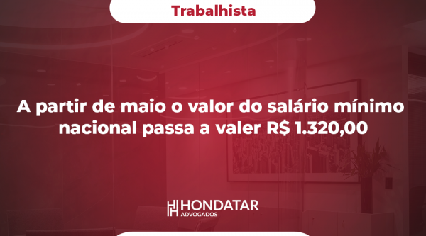 A Partir De Maio O Valor Do Salário Mínimo Nacional Passa A Valer R$ 1. ...